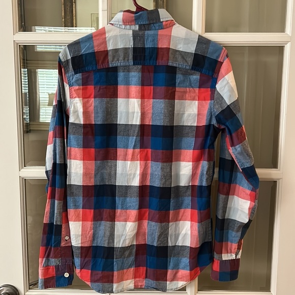 Hollister men’s size XS epic flex, stretch red blue & white plaid shirt - Picture 5 of 5